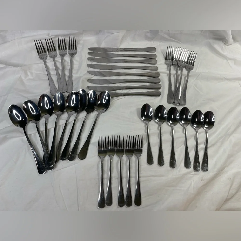 ⭐️Stainless Steel Cutlery Set 35 Pieces, 6 small spoons, 5 small forks